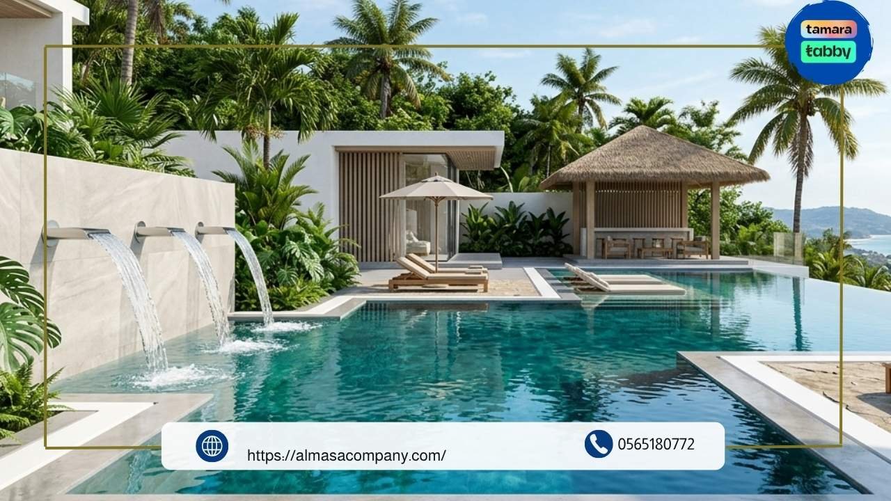 تقنيات الانارة والمؤثرات المائية في نوافير المسابح التي نقدمها